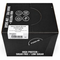 Döner Kebab Style Chicken Jerky 12x 25g - Hähnchen Trockenfleisch mariniert mit Kebab Gewürzen – geräucherter Protein-Snack