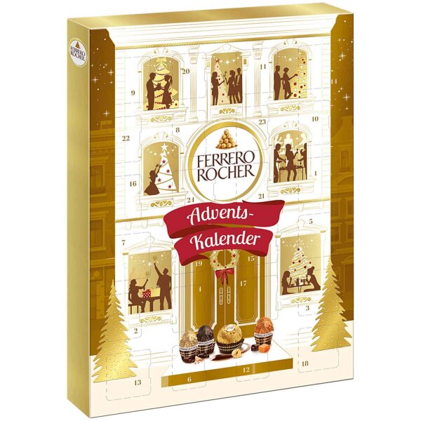 Ferrero Rocher & Goldene Momente Adventskalender 258 g – 24 Pralinen in 4 Sorten