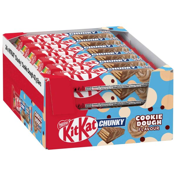 KitKat Chunky Cookie Dough 24 × 42 g – Schokoriegel mit Keksteig-Füllung, 1,008 kg
