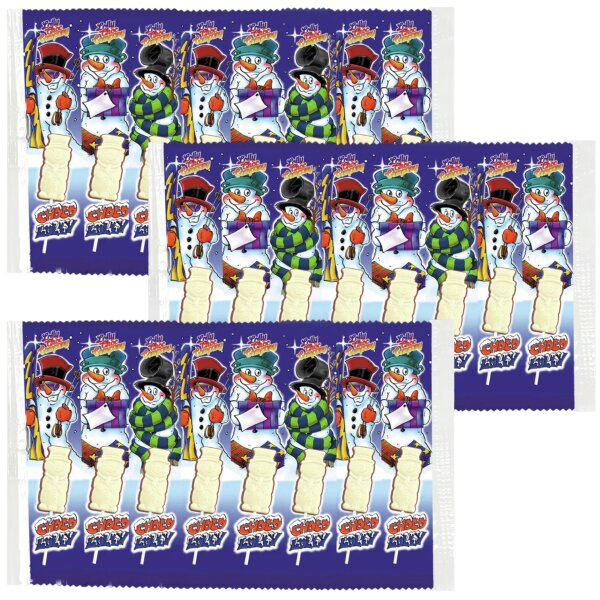24x Schneemänner am Stiel Schokolade Lolly Weihnachten 360g