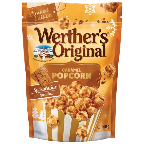 Werther’s Original Caramel Popcorn Spekulatius 140 g – Mit 14,5 % Spekulatiusstückchen und Sahne-Karamell