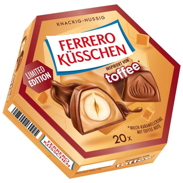 Ferrero Küsschen Toffee 20er – Pralinen mit Karamellgeschmack 228g Limited Edition