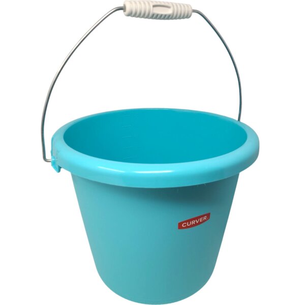 Null LT. 10 Eimer Mit Tülle – Aus Polypropylen, Beschichteter Griff, Perlmuttblau