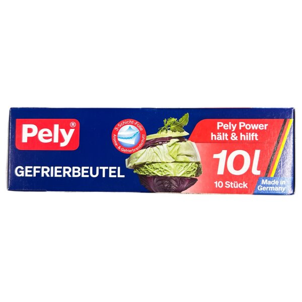 Pely Gefrierbeutel 10 Liter 10 Stück – Große Gefrierbeutel zum Einfrieren, Aufbewahren & Frischhalten von Lebensmitteln