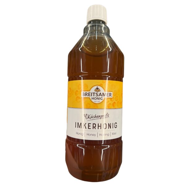 Breitsamer Honig Imkergold flüssig 1,5 kg Flasche Imkerhonig Vorrat