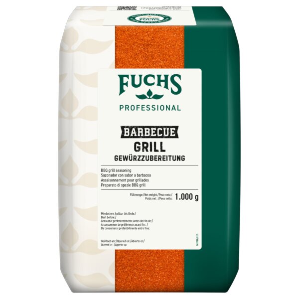 FUCHS Barbecue Grill Gewürzzubereitung 1 kg – BBQ Gewürzmischung für Grillgerichte und Fleisch