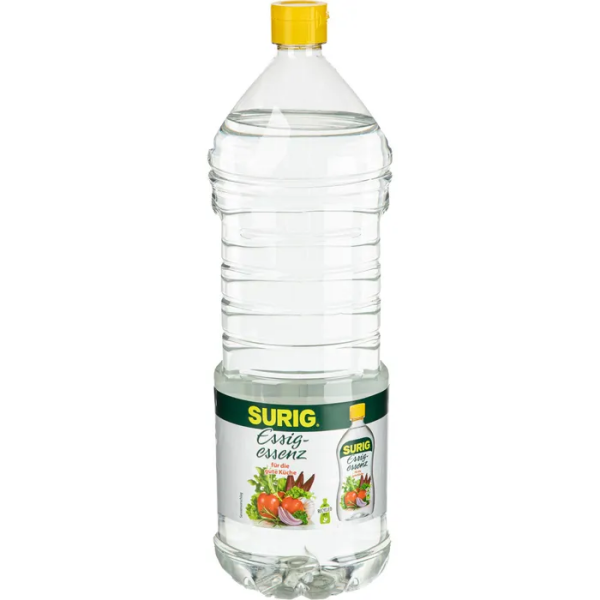 Surig Essigessenz hell 25 % 1 Liter Flasche - Hochkonzentrierte Essigsäure für Küche & Haushalt