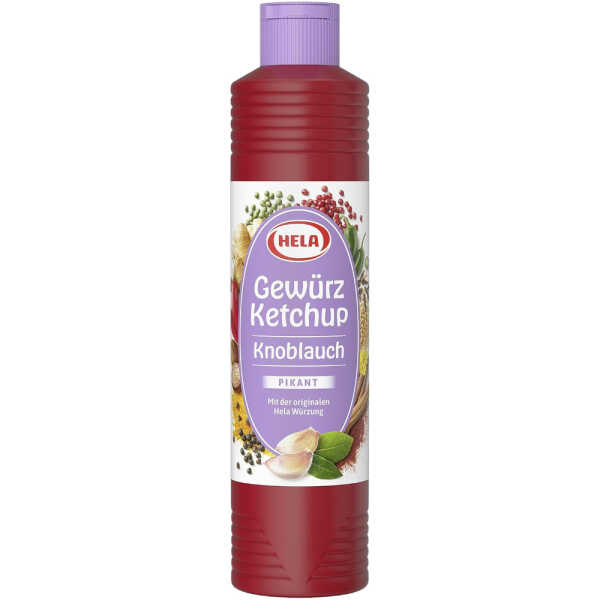 Hela Gewürz Ketchup Knoblauch pikant 800 ml Flasche würzig