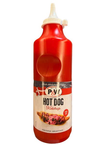 P&W Hot Dog Ketchup Dänisch 900g Squeeze Flasche Burger Sauce BBQ