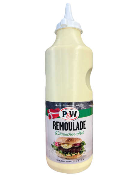 P&W Remoulade Original Dänische Art 900g Squeeze Flasche Hot Dog Burger Fisch Sauce