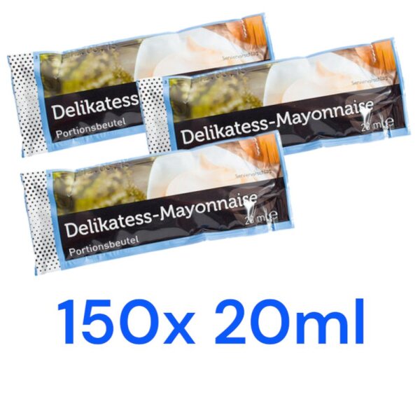 TGQ Delikatess Mayonnaise 150x 20ml Portionen 80% Fett Mayo