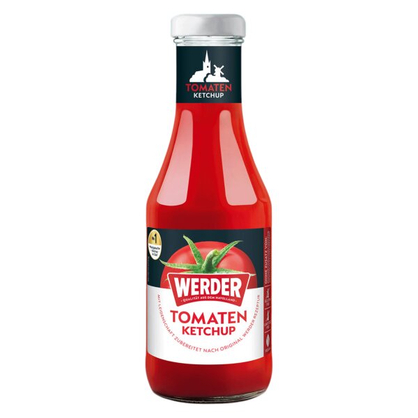 WERDER Tomaten Ketchup 450 ml – Fruchtig-Würziger Klassiker mit 58 % Tomatenmark