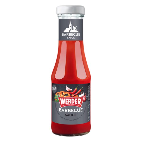 WERDER Barbecue Sauce 250 ml – rauchig-würzige BBQ Sauce zum Grillen