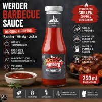 WERDER Barbecue Sauce 250 ml – rauchig-würzige BBQ Sauce zum Grillen