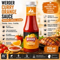 WERDER Curry Orange Sauce 250 ml – fruchtig-würzige Currysauce mit Orange