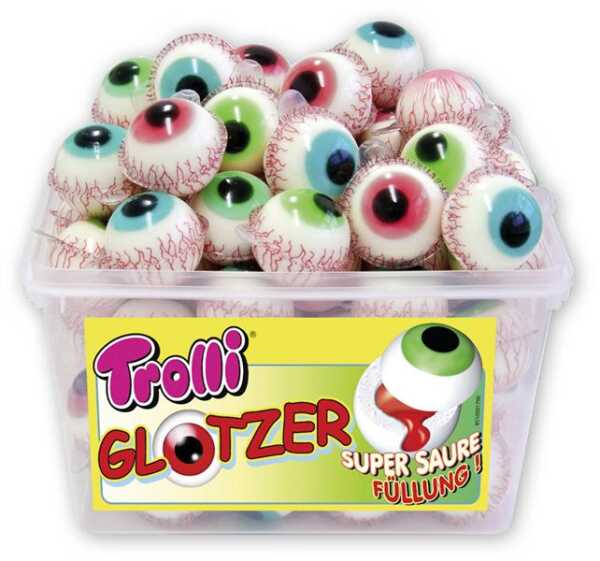 Trolli Glotzer mit saurer fruchtiger Füllung Schaumzucker Gummibonbons 60 stk