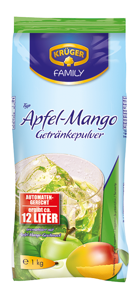 Krüger Family Getränkepulver Apfel Mango 1kg Instant Limonade Pulver 12 Liter