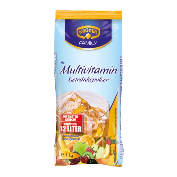 Krüger Family Getränkepulver Multivitamin 1kg Instant Limonade Pulver 12 Liter