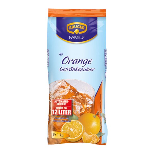 Krüger Family Getränkepulver Orange 1kg Instant Limonade Pulver 12 Liter