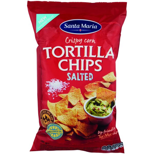 Santa Maria Tortilla Chips Salted 475g – Knusprige gesalzene Maischips im Tex-Mex Stil