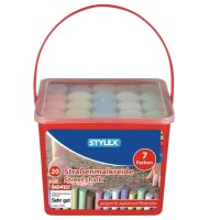 STYLEX Straßenmalkreide 20 Stangen – 7 Farben...
